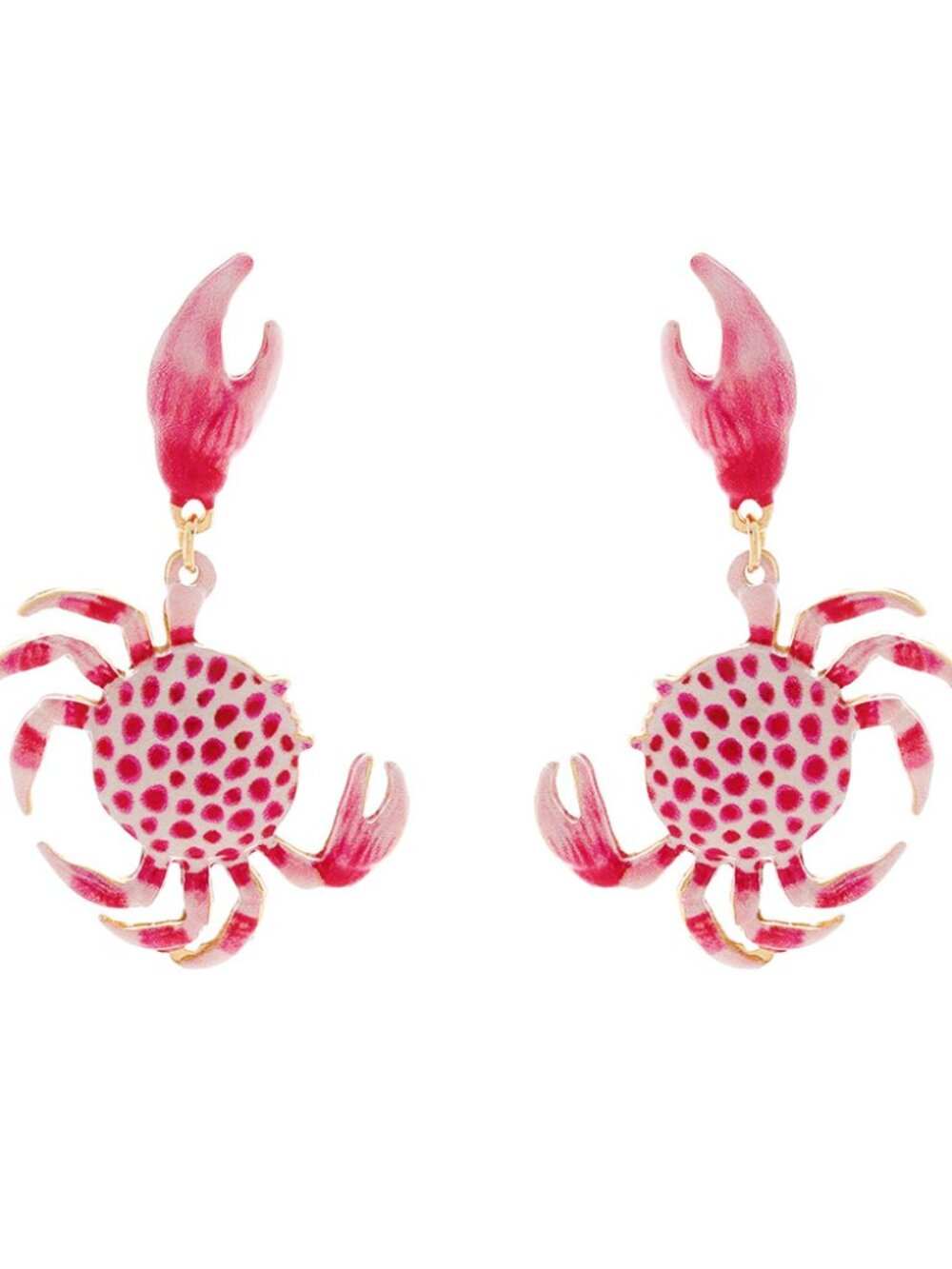 Zara Red Crab Statement Earrings Coastal Beach Vacation Jewelry Italian Summer C